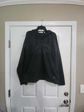 Peter Millar Performance Quarter-Zip Hoodie Black Size XL